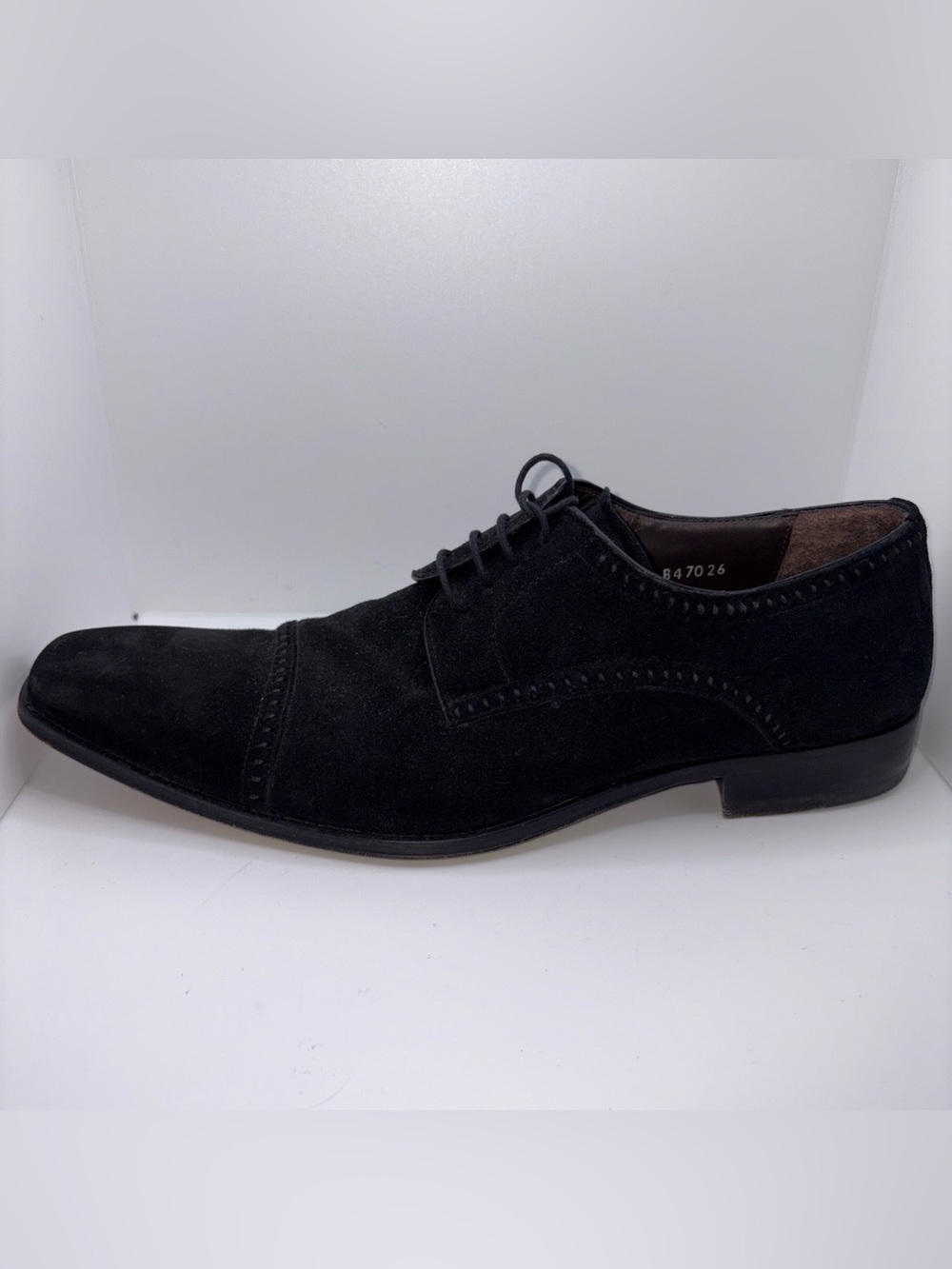 Mezlan Dress Shoes Men's Size 10 M Black Suede Leather Lace Up Casual Oxford
